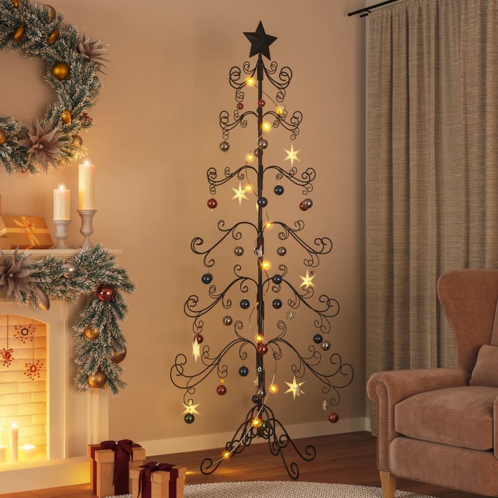 Kerstdecoratie kerstboom 215 cm metaal zwart is nu te koop bij PeponiXL, paradijselijk wonen!