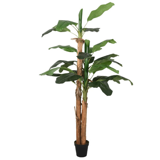 Kunstplant bananenboom 19 bladeren 180 cm groen is nu te koop bij PeponiXL, paradijselijk wonen!
