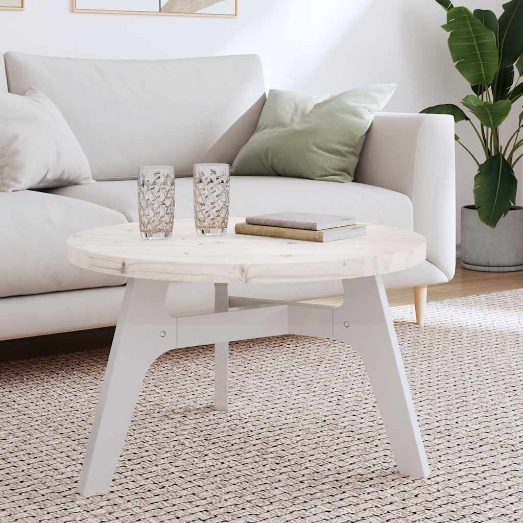 Tafelblad rond Ø70x3 cm massief grenenhout wit is nu te koop bij PeponiXL, paradijselijk wonen!