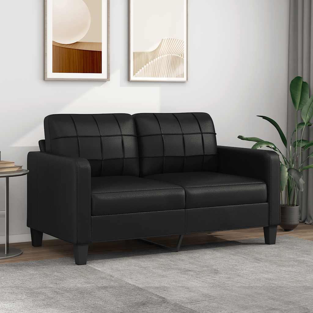 Tweezitsbank 140 cm kunstleer zwart is nu te koop bij PeponiXL, paradijselijk wonen!
