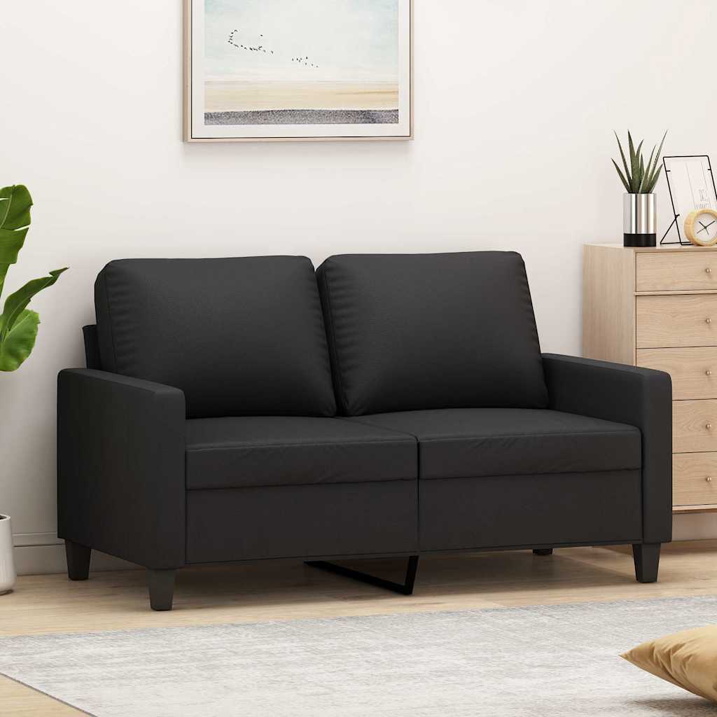 Tweezitsbank 120 cm kunstleer zwart is nu te koop bij PeponiXL, paradijselijk wonen!
