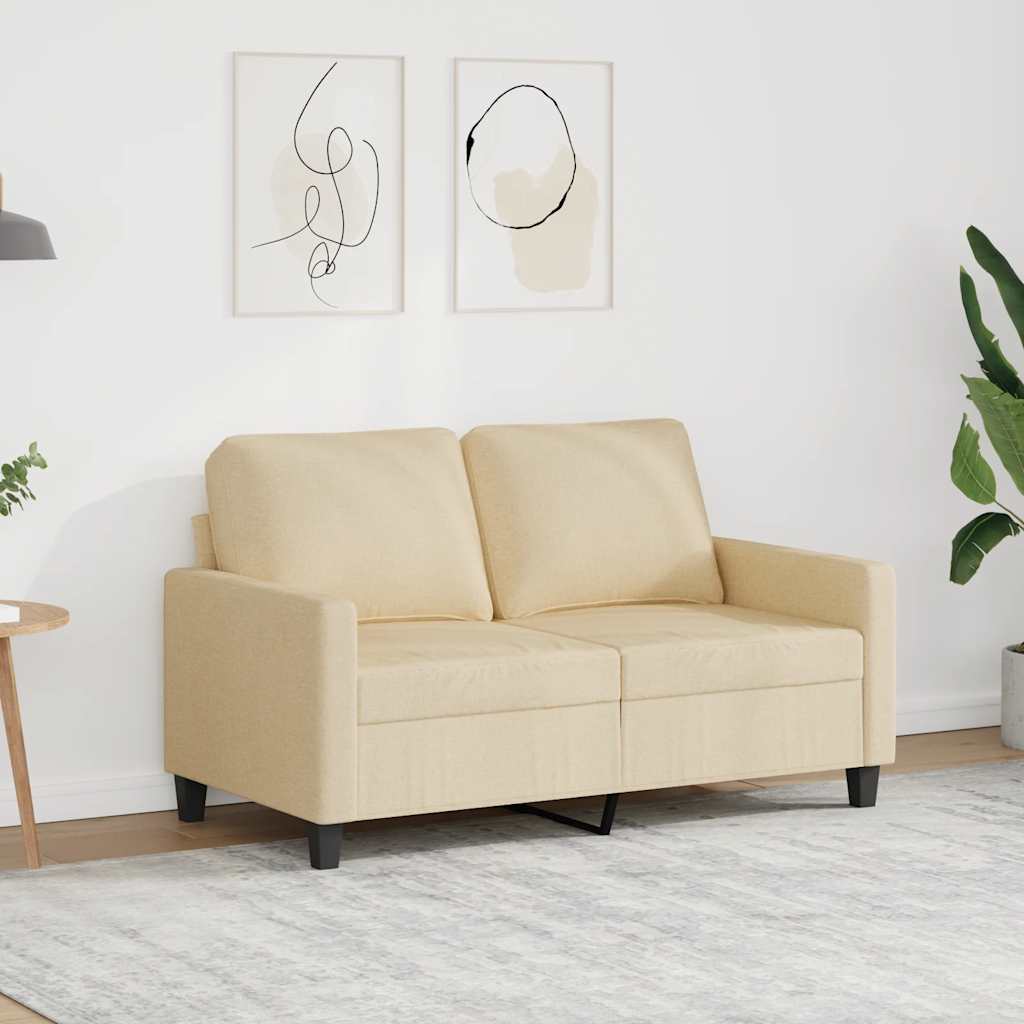 Tweezitsbank 120 cm stof crèmekleurig is nu te koop bij PeponiXL, paradijselijk wonen!