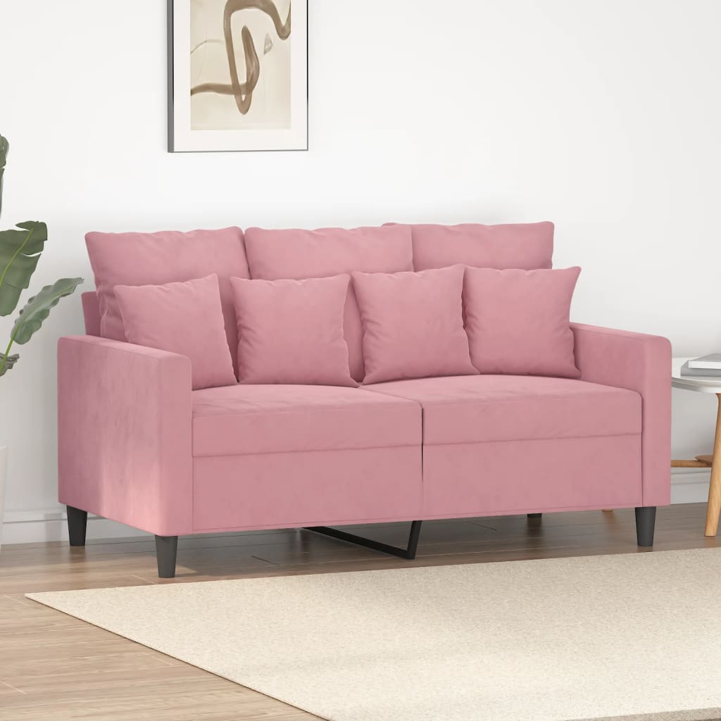 Tweezitsbank 120 cm fluweel roze is nu te koop bij PeponiXL, paradijselijk wonen!