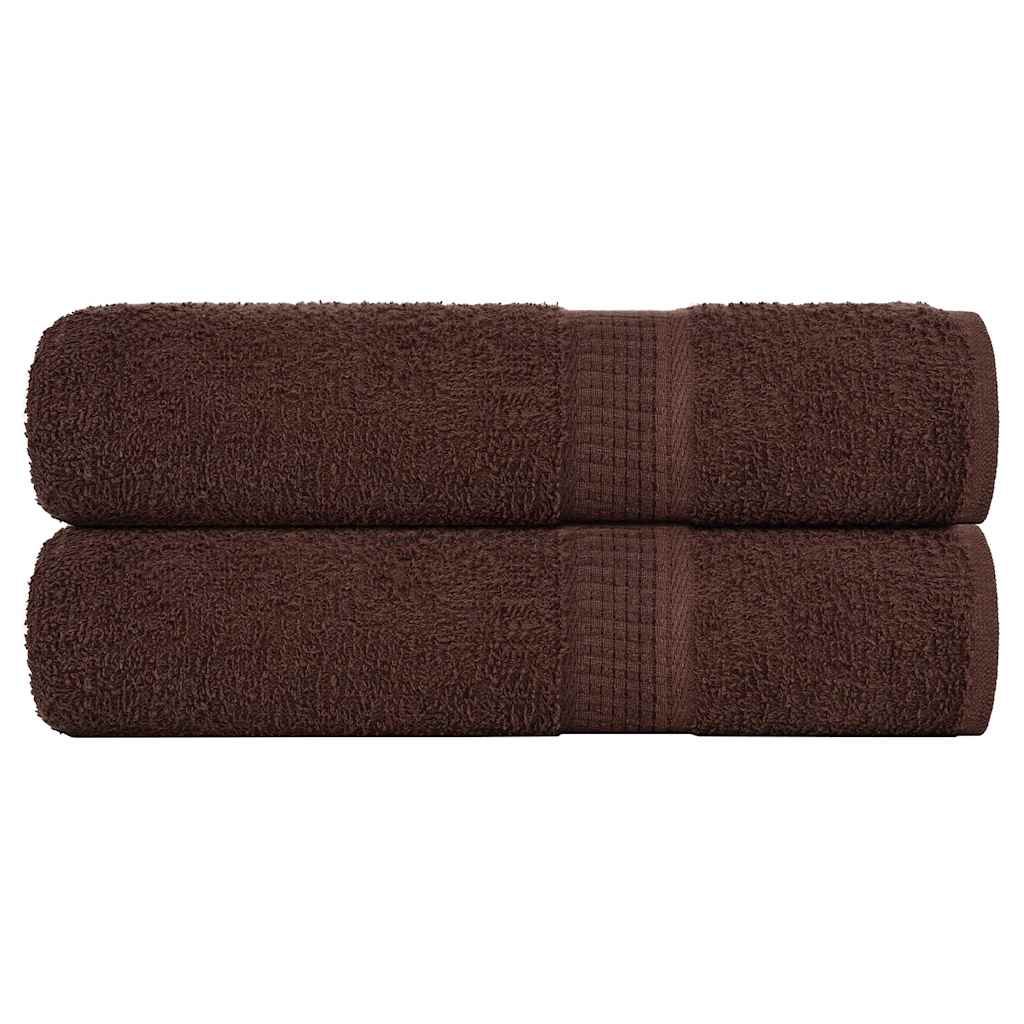 Douchehanddoeken FROGN 2 st 70x140 cm 360 g/m² bruin is nu te koop bij PeponiXL, paradijselijk wonen!