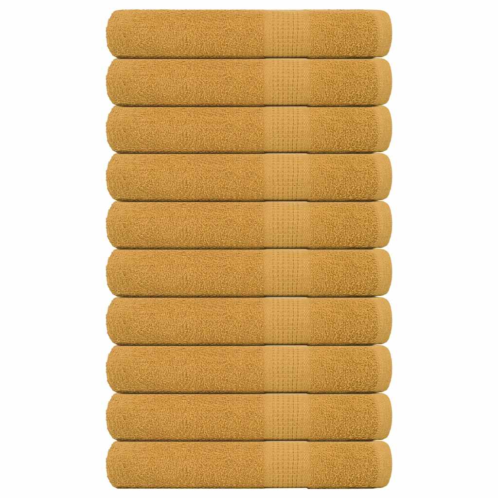 Handdoeken FROGN 10 st 100x200 cm 360 g/m² goud is nu te koop bij PeponiXL, paradijselijk wonen!