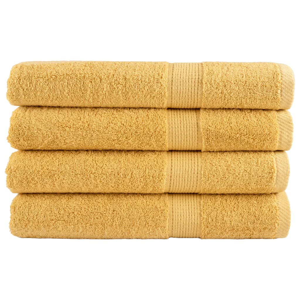 Handdoeken SOLUND 4 st 600 g/m² 100x200 cm goudkleurig is nu te koop bij PeponiXL, paradijselijk wonen!