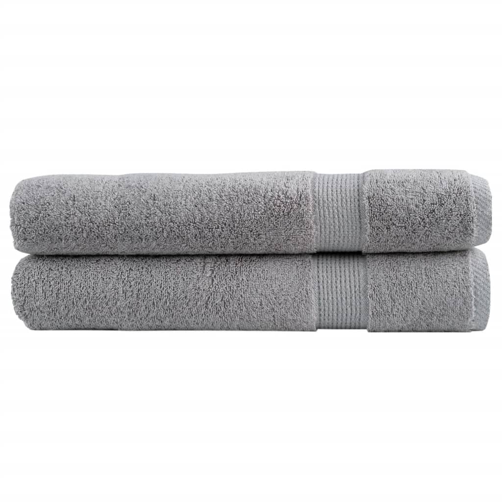 Handdoeken SOLUND 2 st 600 g/m² 100x200 cm grijs is nu te koop bij PeponiXL, paradijselijk wonen!