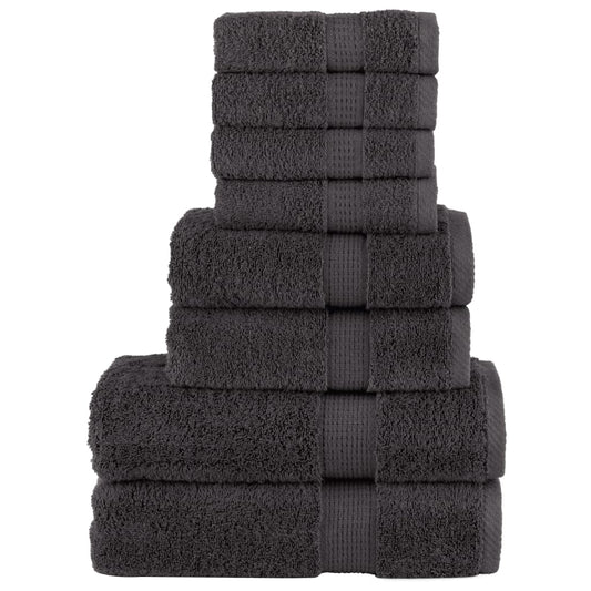 8-delige Handdoekenset SOLUND 600 g/m² antracietkleurig is nu te koop bij PeponiXL, paradijselijk wonen!