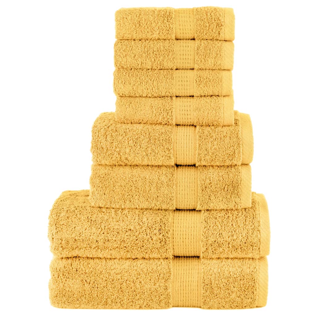 8-delige Handdoekenset SOLUND 600 g/m² goudkleurig is nu te koop bij PeponiXL, paradijselijk wonen!