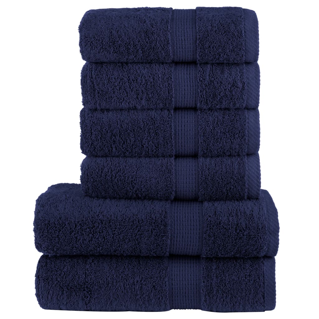 6-delige Handdoekenset SOLUND 600 g/m² marineblauw is nu te koop bij PeponiXL, paradijselijk wonen!