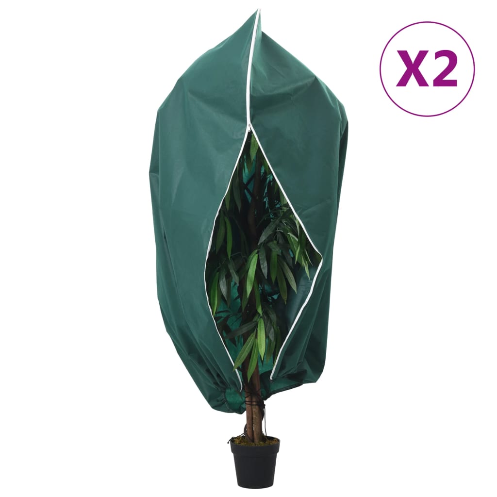Plantenhoezen met ritssluiting 2 st 70 g/m² 1x1,55 m is nu te koop bij PeponiXL, paradijselijk wonen!