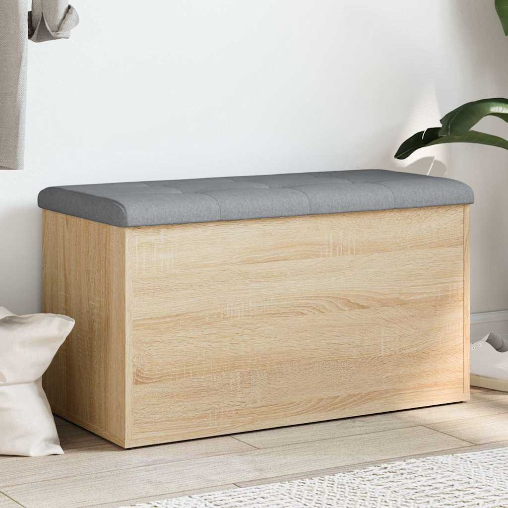 Opbergbank Sonoma eiken 82x42x45 cm bewerkt hout is nu te koop bij PeponiXL, paradijselijk wonen!
