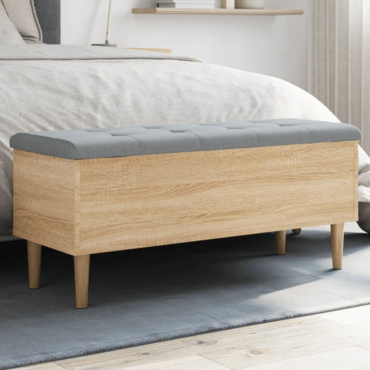 Opbergbankje 102x42x46 cm bewerkt hout sonoma eikenkleurig is nu te koop bij PeponiXL, paradijselijk wonen!
