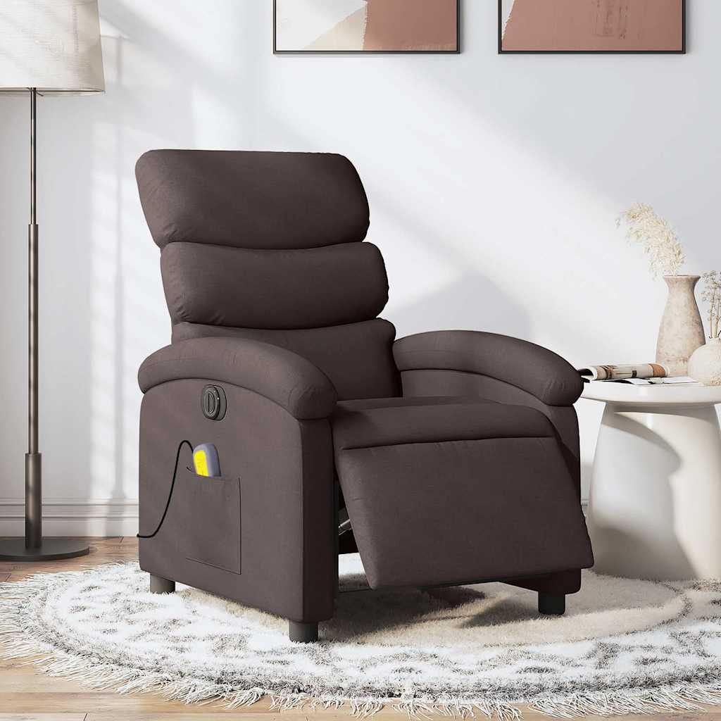 Massagestoel elektrisch verstelbaar stof donkerbruin is nu te koop bij PeponiXL, paradijselijk wonen!
