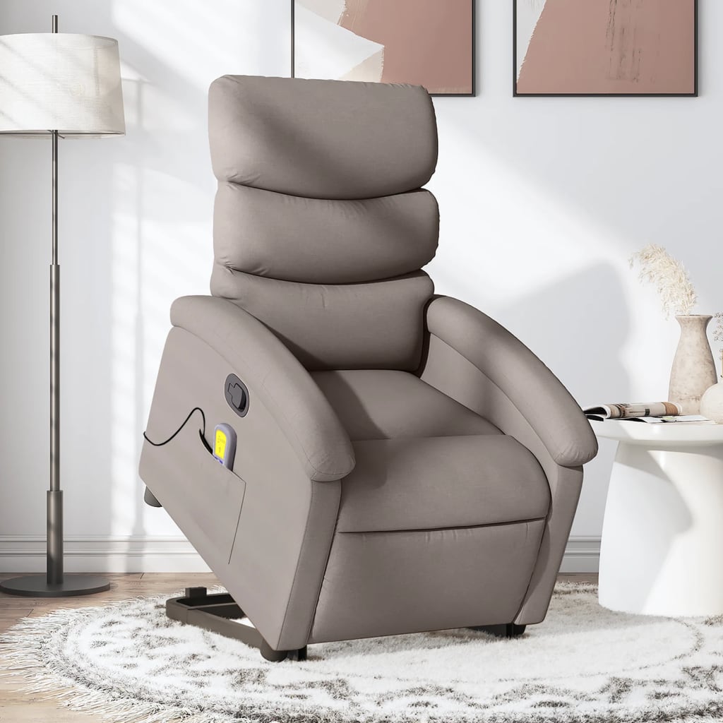 Sta-op-massagestoel verstelbaar stof taupe is nu te koop bij PeponiXL, paradijselijk wonen!