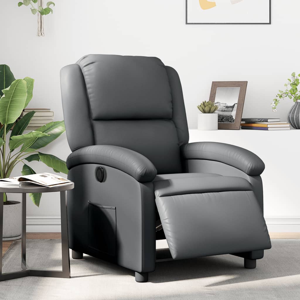 Fauteuil verstelbaar elektrisch kunstleer grijs is nu te koop bij PeponiXL, paradijselijk wonen!