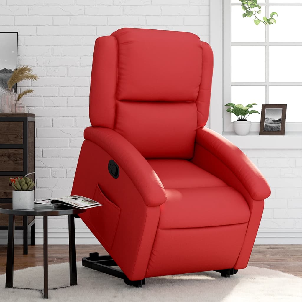Sta-op-stoel kunstleer rood is nu te koop bij PeponiXL, paradijselijk wonen!
