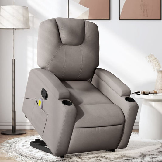 Sta-op-massagestoel verstelbaar stof taupe is nu te koop bij PeponiXL, paradijselijk wonen!