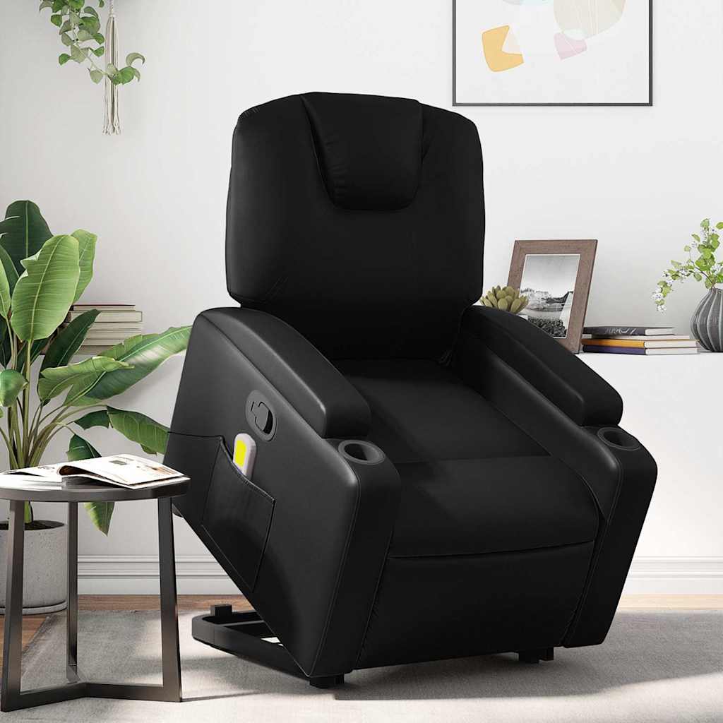 Sta-op-massagestoel verstelbaar kunstleer zwart is nu te koop bij PeponiXL, paradijselijk wonen!
