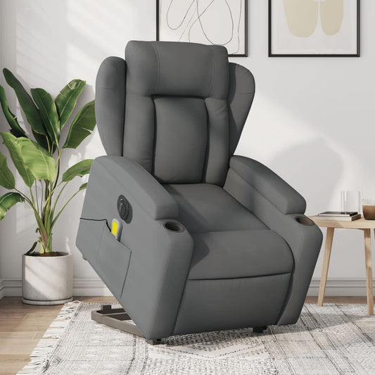 Sta-op-massagestoel elektrisch verstelbaar stof donkergrijs is nu te koop bij PeponiXL, paradijselijk wonen!