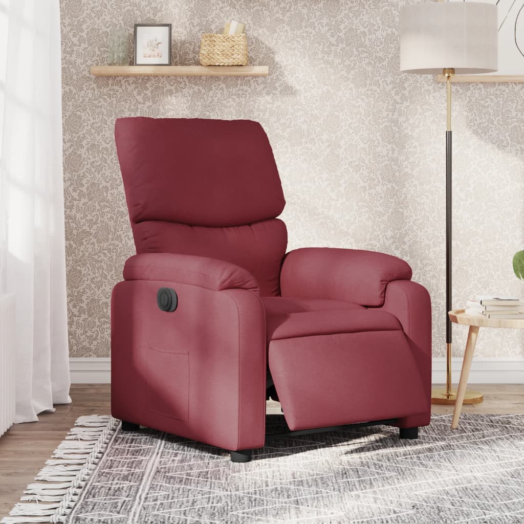 Fauteuil verstelbaar elektrisch stof wijnrood is nu te koop bij PeponiXL, paradijselijk wonen!