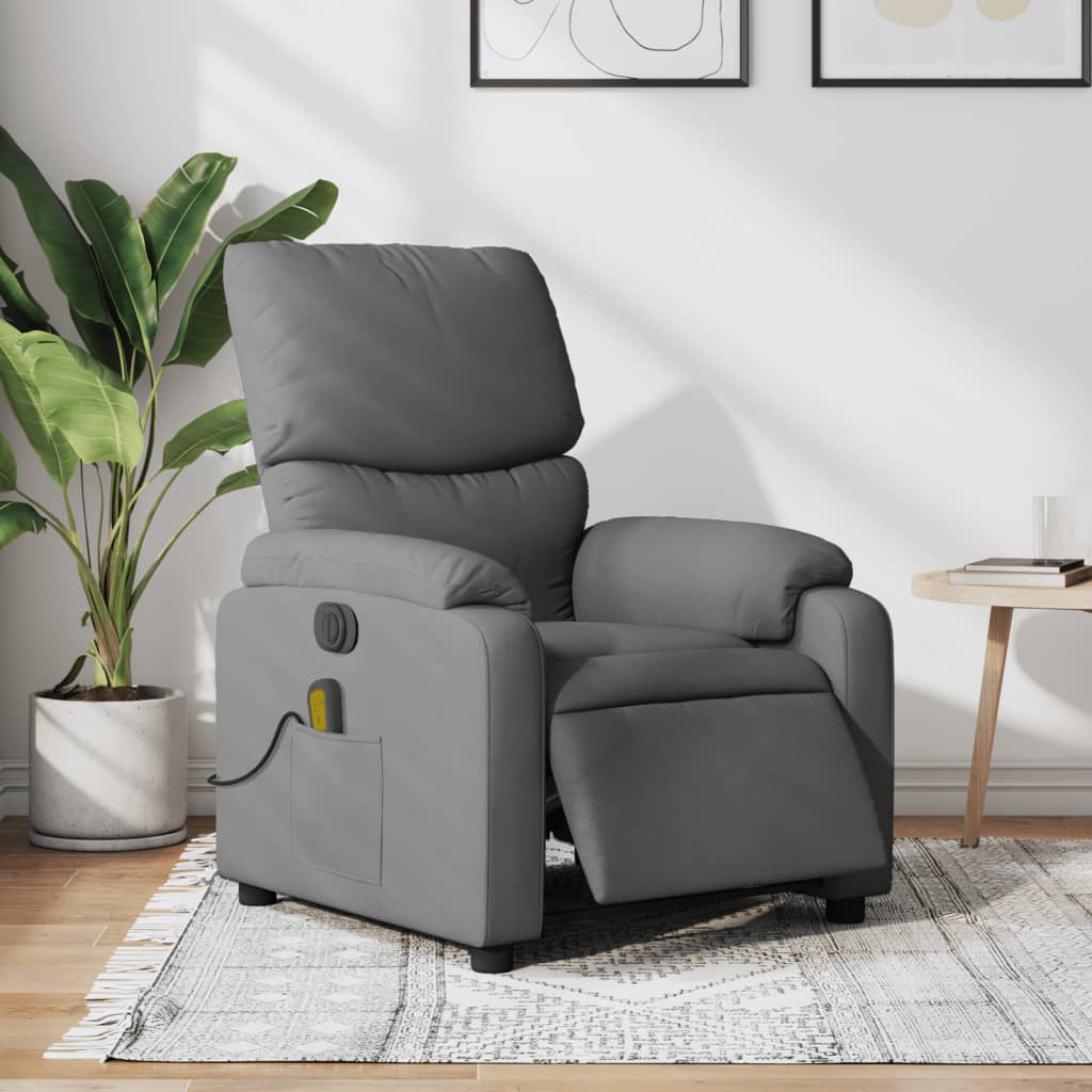 Massagestoel elektrisch verstelbaar stof donkergrijs is nu te koop bij PeponiXL, paradijselijk wonen!