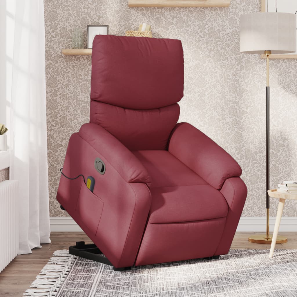 Sta-op-massagestoel verstelbaar stof wijnrood is nu te koop bij PeponiXL, paradijselijk wonen!