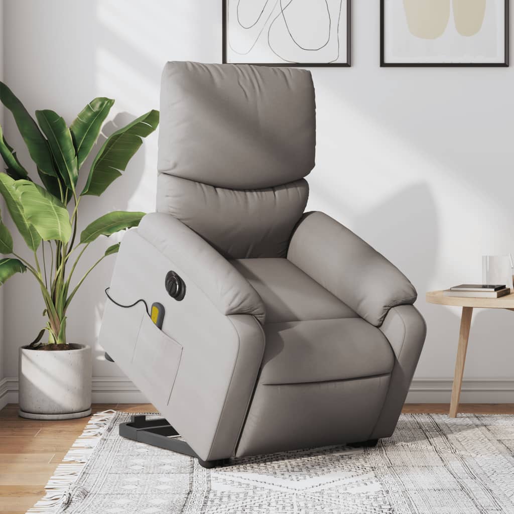 Sta-op-massagestoel elektrisch verstelbaar stof taupe is nu te koop bij PeponiXL, paradijselijk wonen!