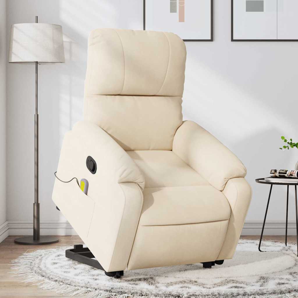 Sta-op-massagestoel verstelbaar microvezelstof beige is nu te koop bij PeponiXL, paradijselijk wonen!
