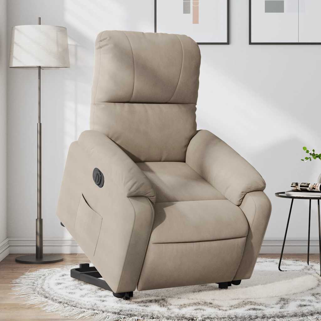 Sta-op-stoel elektrisch verstelbaar microvezelstof taupe is nu te koop bij PeponiXL, paradijselijk wonen!