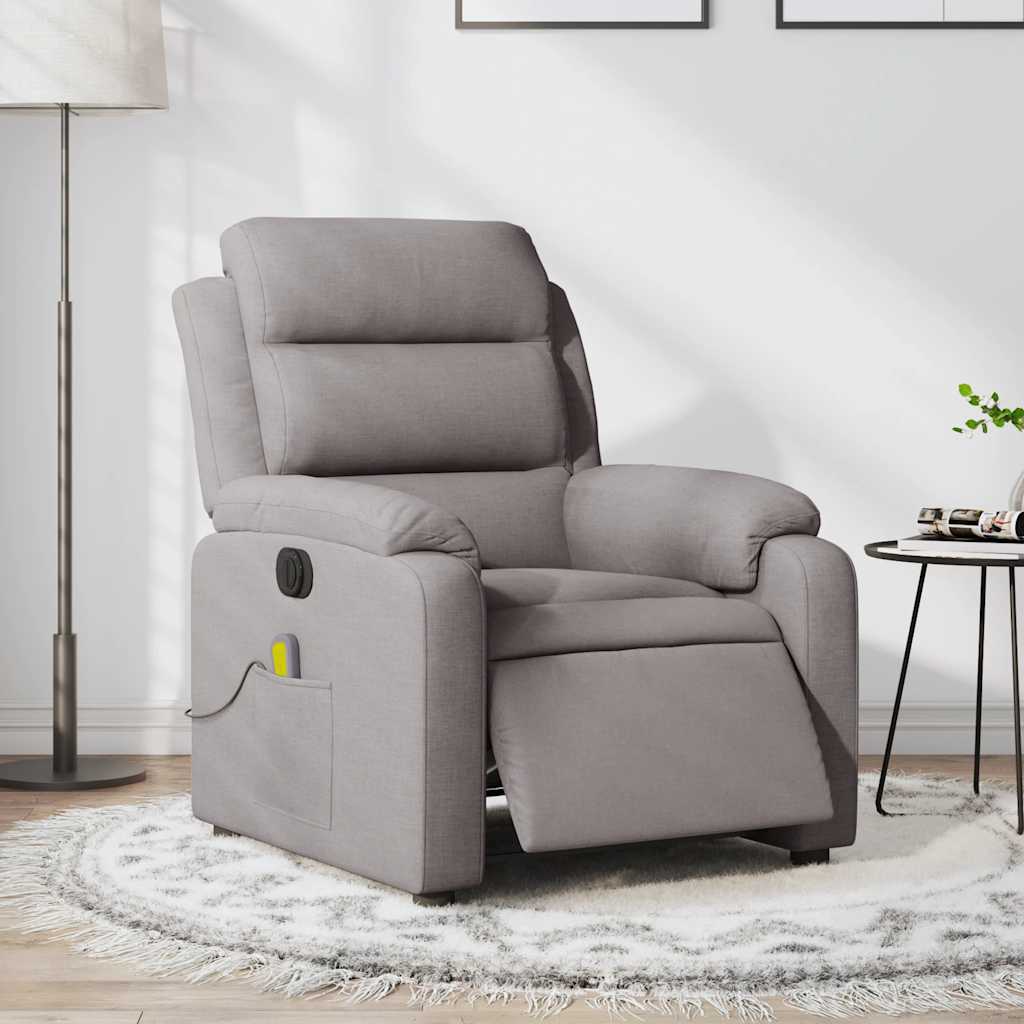 Massagestoel elektrisch verstelbaar stof taupe is nu te koop bij PeponiXL, paradijselijk wonen!