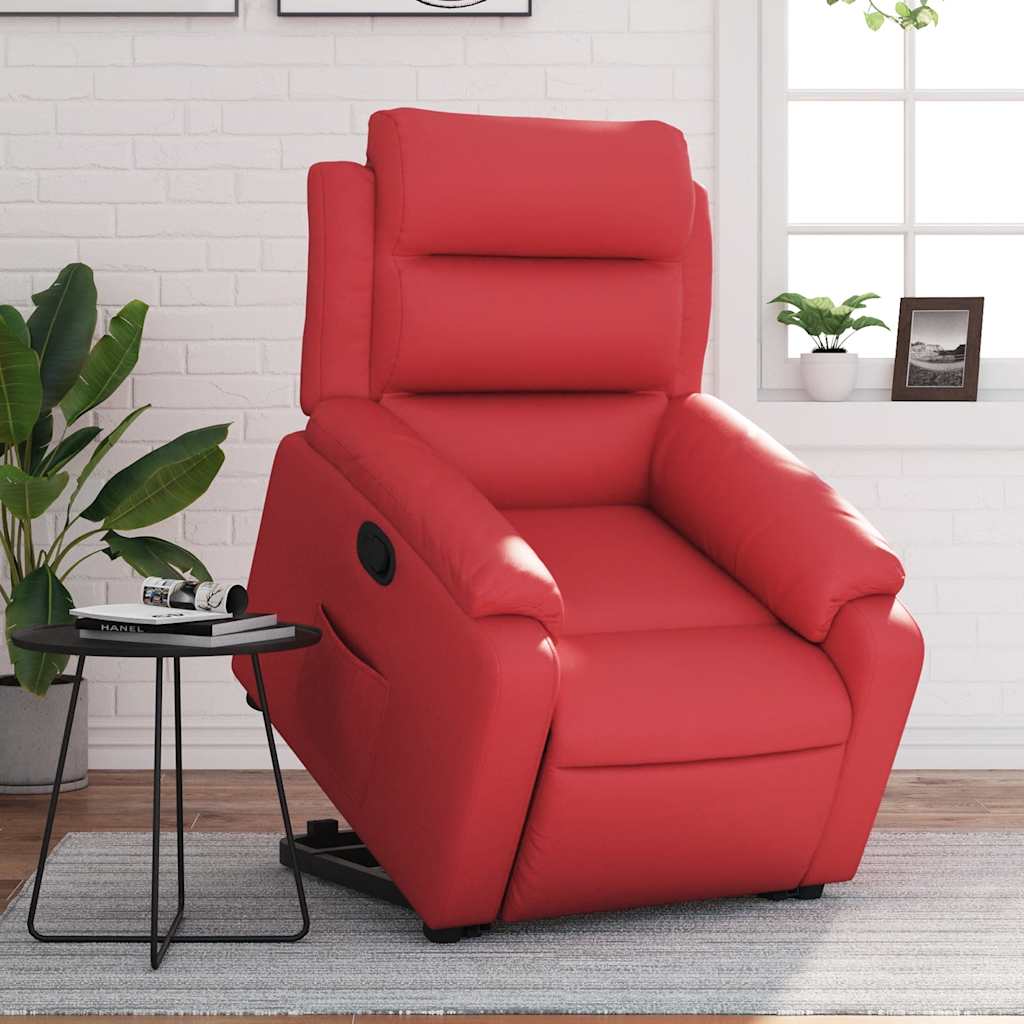 Sta-op-stoel kunstleer rood is nu te koop bij PeponiXL, paradijselijk wonen!