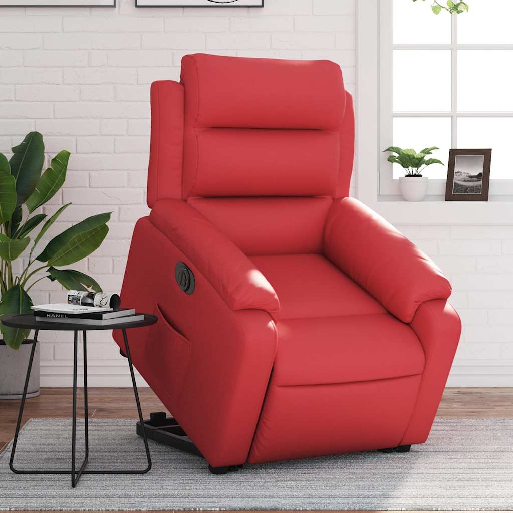 Sta-op-stoel elektrisch kunstleer rood is nu te koop bij PeponiXL, paradijselijk wonen!