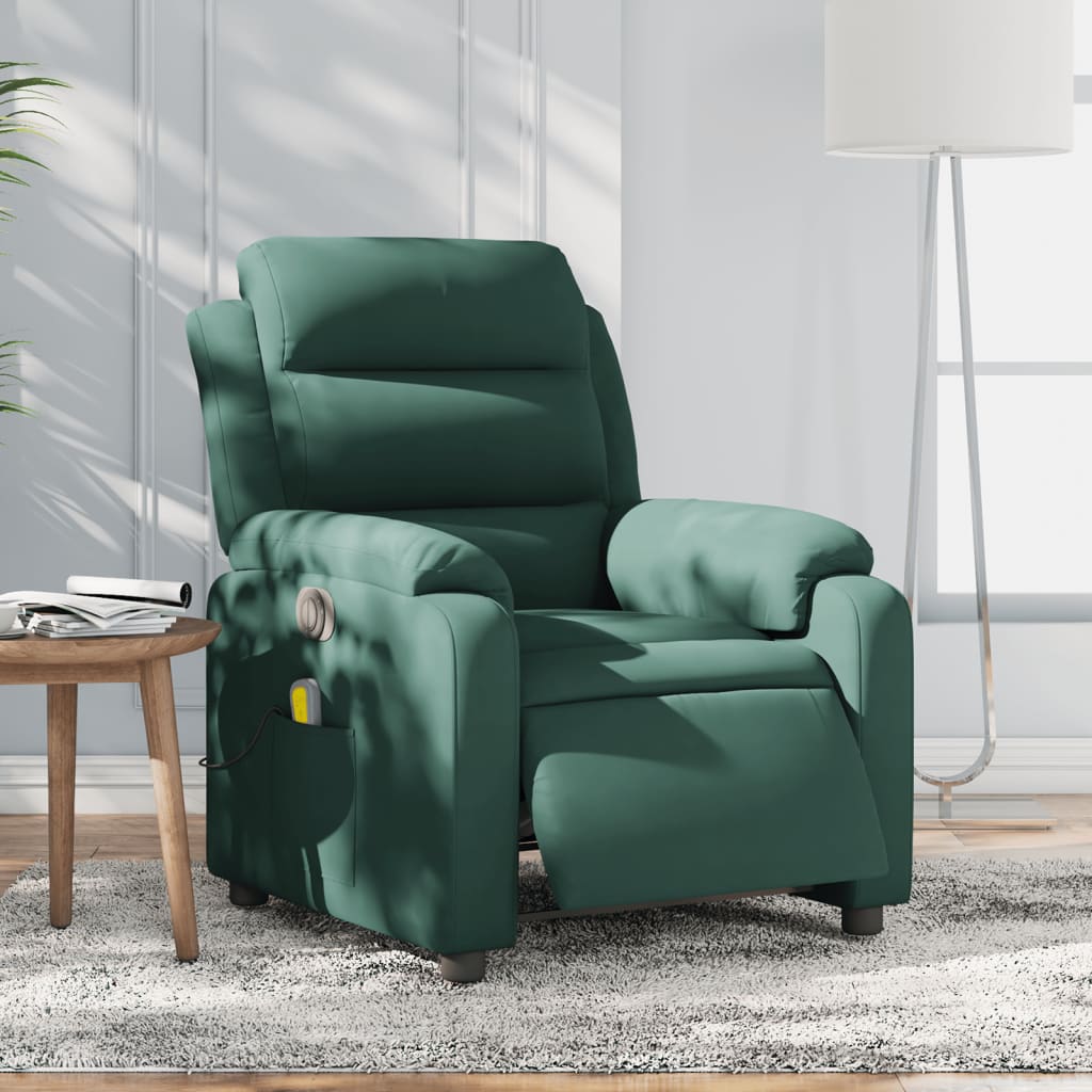 Massagestoel elektrisch verstelbaar fluweel donkergroen is nu te koop bij PeponiXL, paradijselijk wonen!