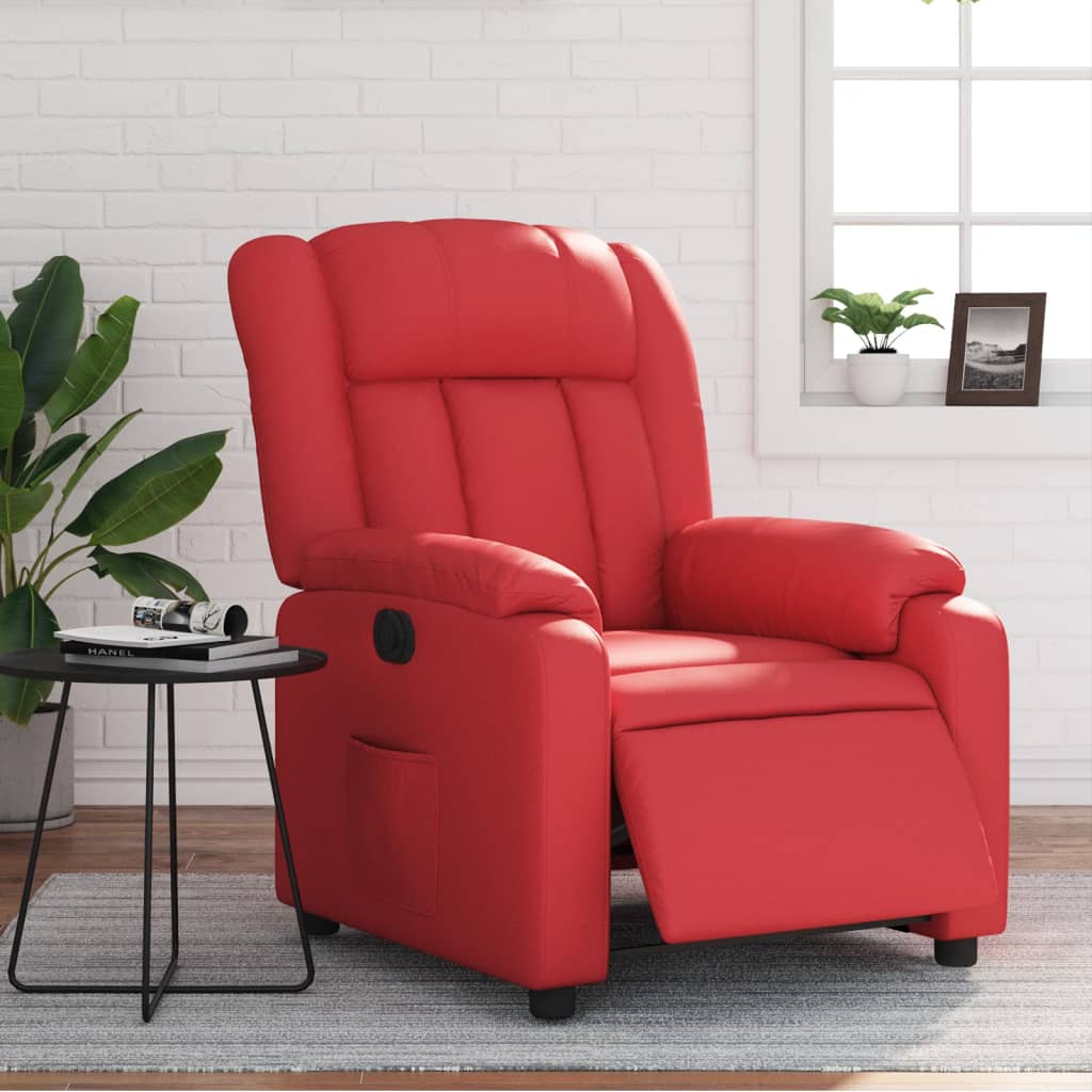 Fauteuil verstelbaar elektrisch kunstleer rood is nu te koop bij PeponiXL, paradijselijk wonen!