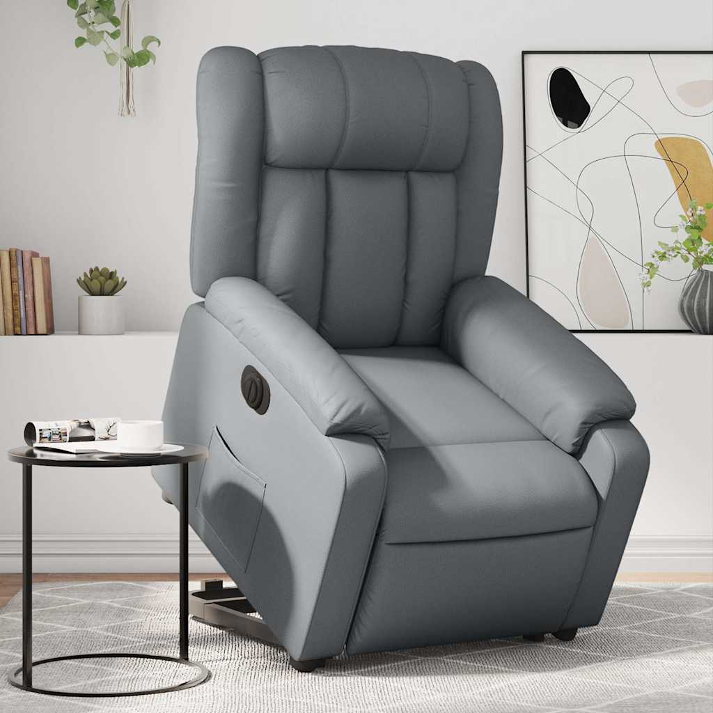 Sta-op-stoel elektrisch kunstleer grijs is nu te koop bij PeponiXL, paradijselijk wonen!