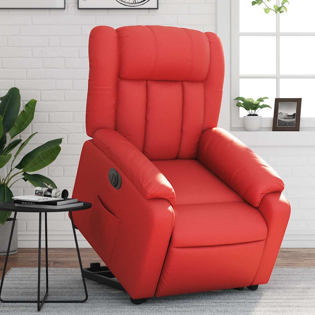 Sta-op-stoel elektrisch kunstleer rood is nu te koop bij PeponiXL, paradijselijk wonen!