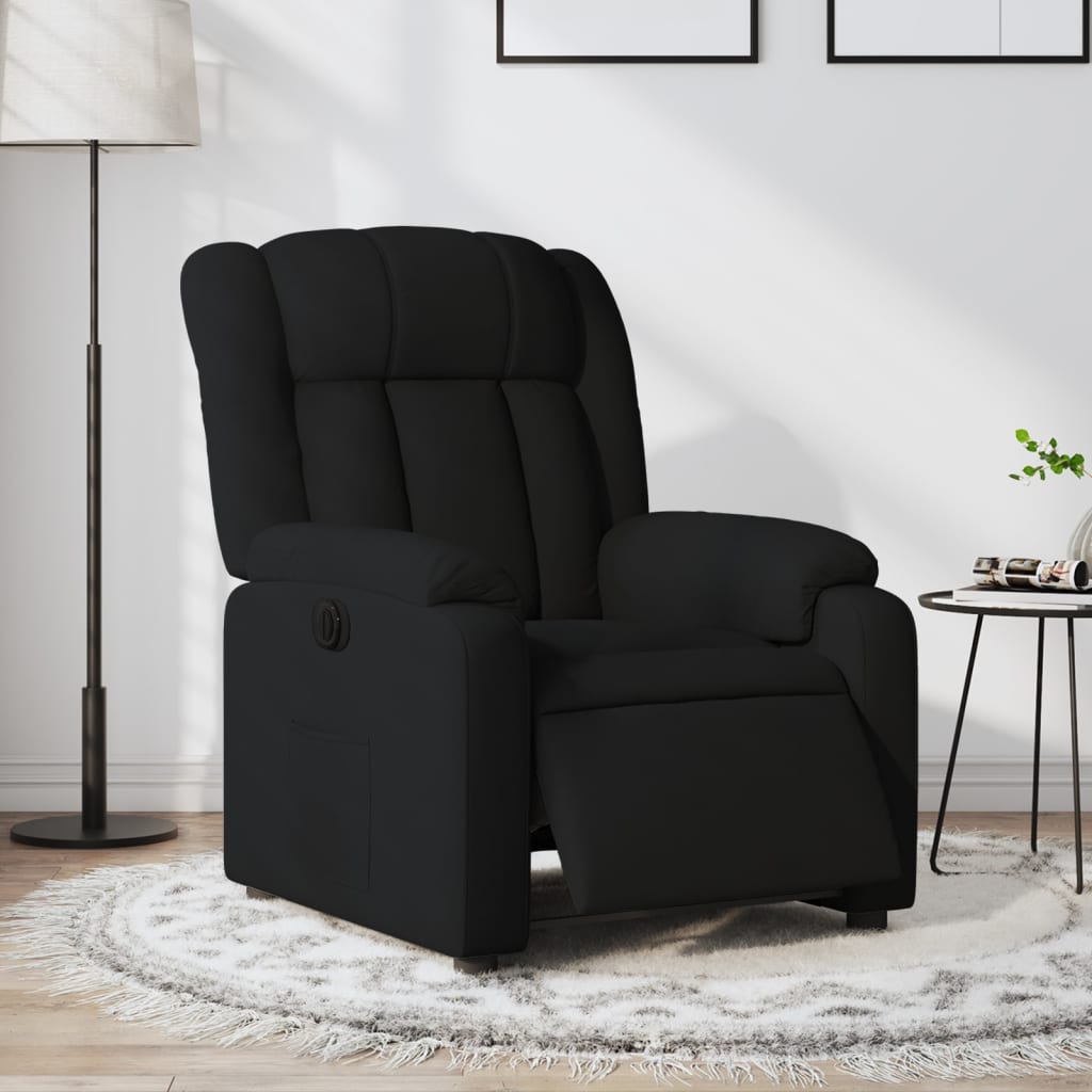 Fauteuil verstelbaar elektrisch stof zwart is nu te koop bij PeponiXL, paradijselijk wonen!