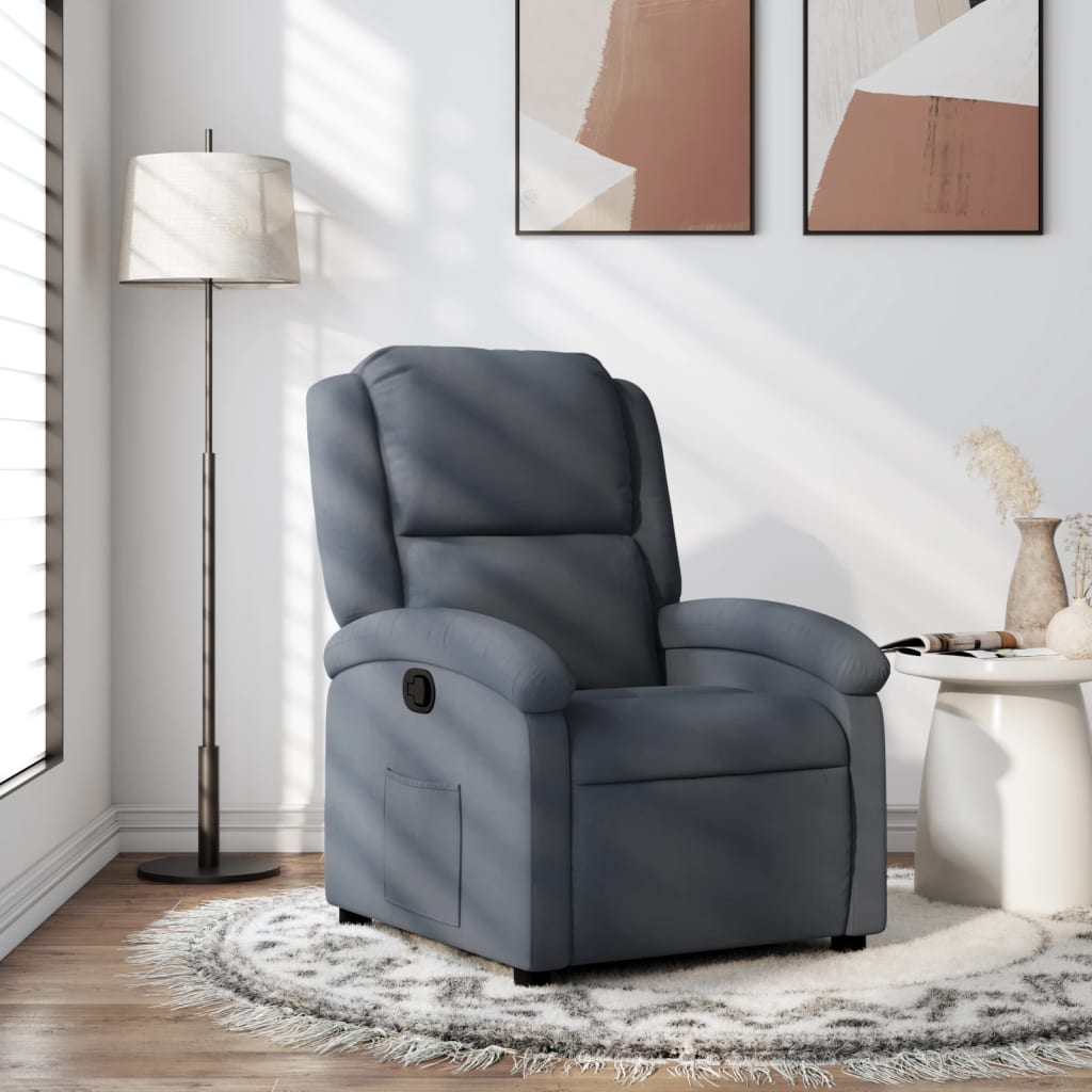 Relaxfauteuil Donkergrijs Fluweel is nu te koop bij PeponiXL, paradijselijk wonen!