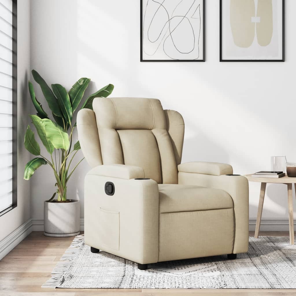 Relaxfauteuil Crème Stof is nu te koop bij PeponiXL, paradijselijk wonen!
