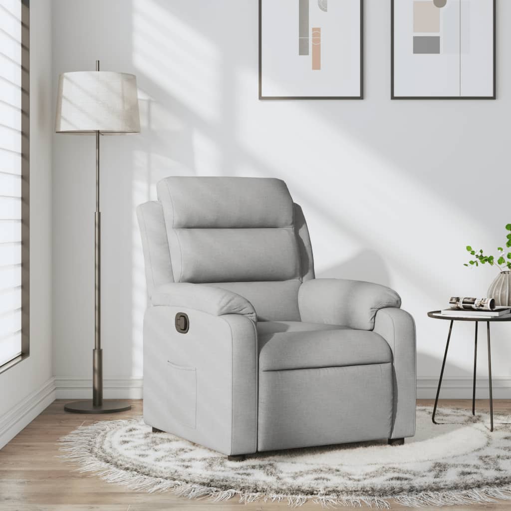 Relaxfauteuil lichtgrijze stof is nu te koop bij PeponiXL, paradijselijk wonen!