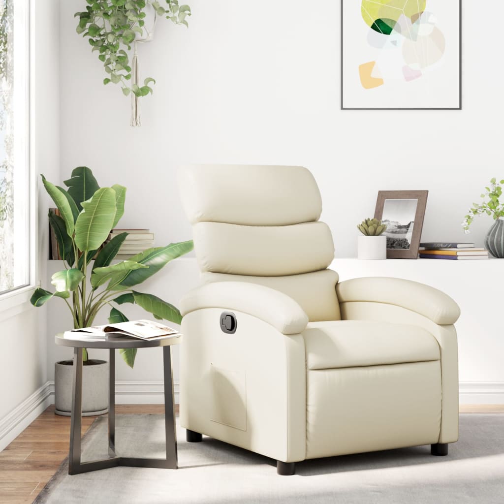 Relaxfauteuil Crème Kunstleer is nu te koop bij PeponiXL, paradijselijk wonen!