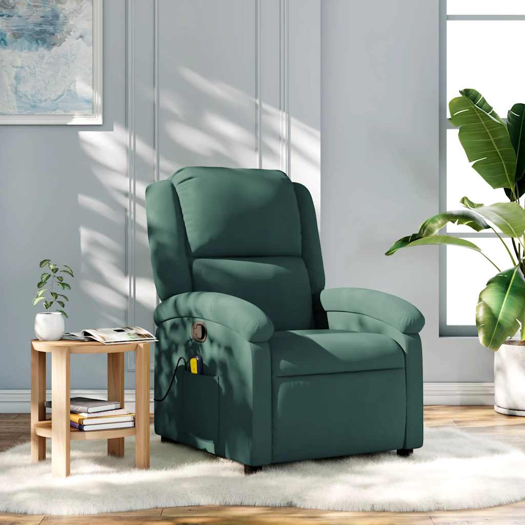 Massagestoel in donkergroen fluweel is nu te koop bij PeponiXL, paradijselijk wonen!