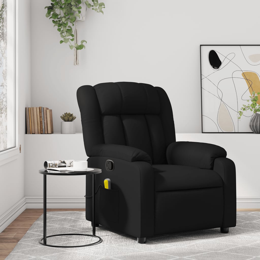 Massagestoel van zwart kunstleer is nu te koop bij PeponiXL, paradijselijk wonen!