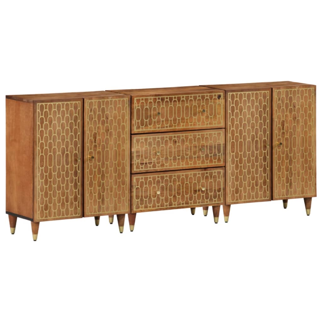 Bijzetkasten 3 st 60x33x75 cm massief mangohout is nu te koop bij PeponiXL, paradijselijk wonen!