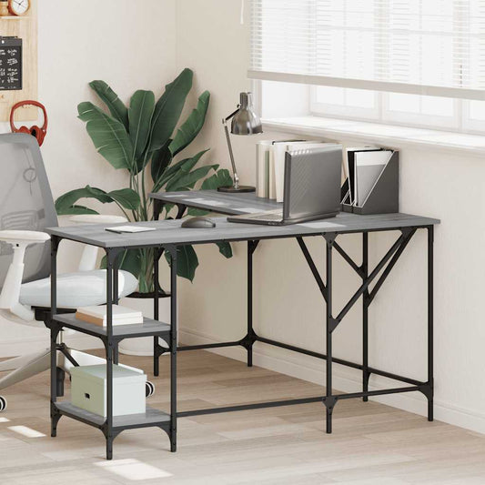 Bureau 139x139x75 cm bewerkt hout grijs sonoma eikenkleurig is nu te koop bij PeponiXL, paradijselijk wonen!