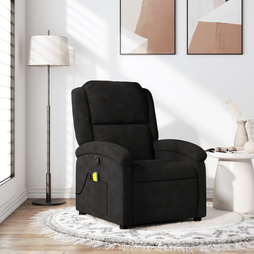 Massagestoel verstelbaar fluweel zwart is nu te koop bij PeponiXL, paradijselijk wonen!