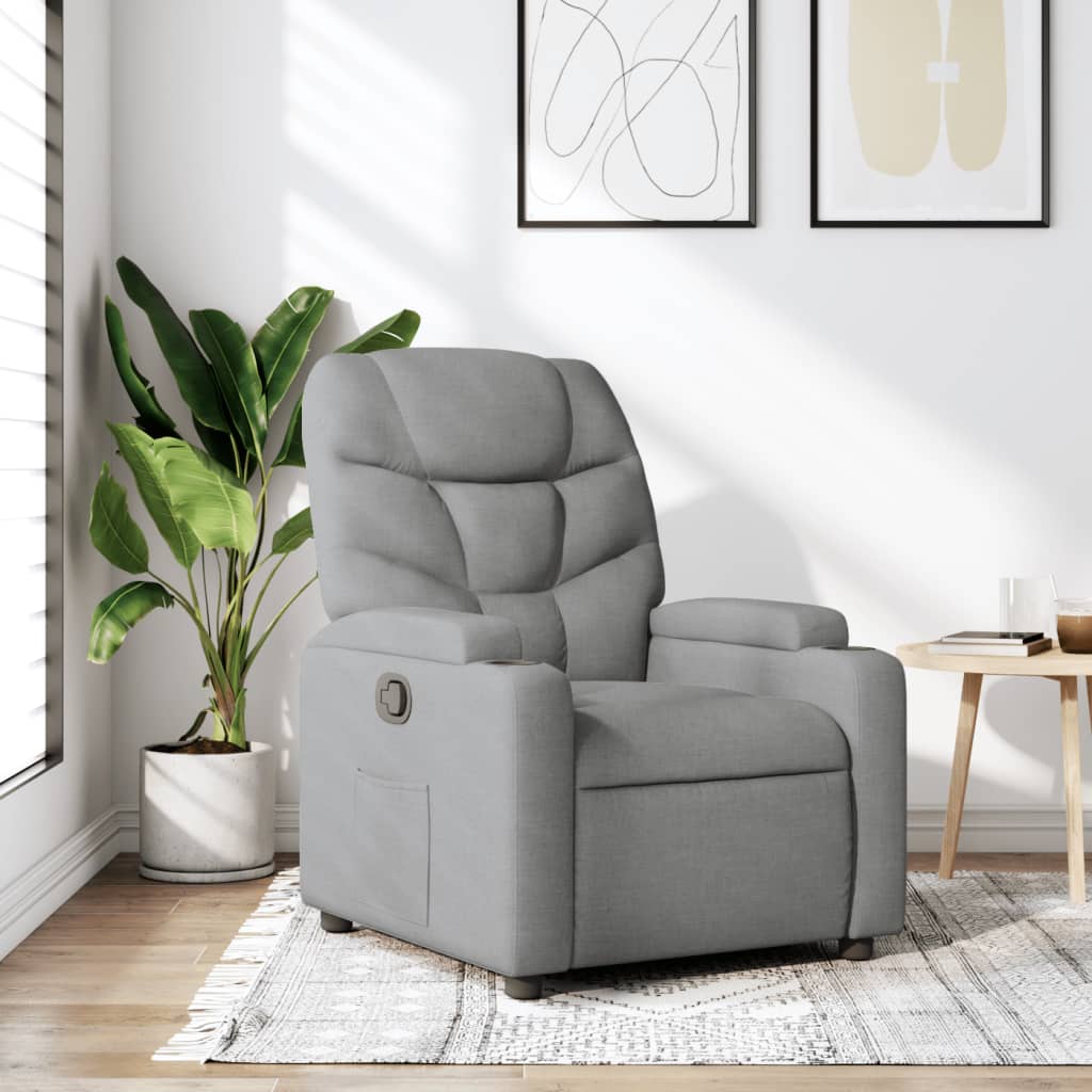 Fauteuil verstelbaar stof lichtgrijs is nu te koop bij PeponiXL, paradijselijk wonen!