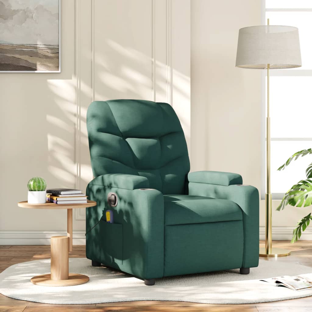 Massagestoel verstelbaar stof donkergroen is nu te koop bij PeponiXL, paradijselijk wonen!
