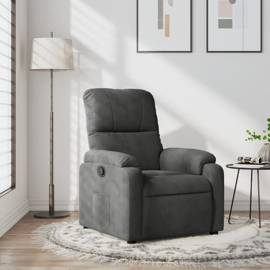 Fauteuil verstelbaar microvezelstof donkergrijs is nu te koop bij PeponiXL, paradijselijk wonen!